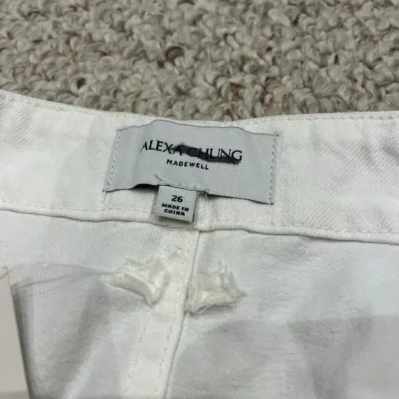 NWT Alexa Chung for Madewell Workwear Jeans Sz 26 True White Utility Denim Flare & Wide Leg